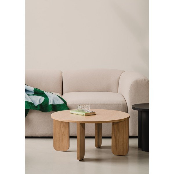 Кръгла масичка за кафе с дъбов плот в естествен цвят ø 75 cm Kuvu – noo.ma-image-1