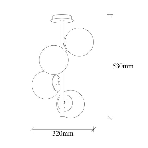 Бяло/в месингов цвят осветително тяло за таван със стъклен абажур ø 15 cm Faze – Opviq lights-image-4