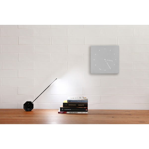 Сив будилник с бял LED дисплей Аналогов часовник - Gingko-image-1