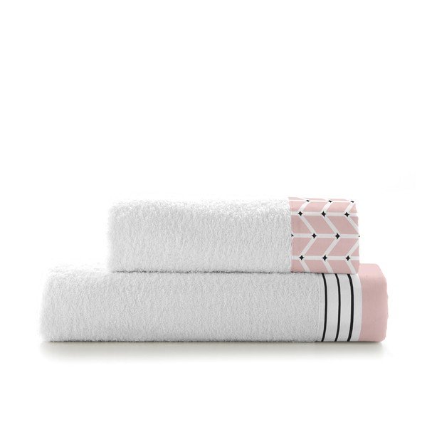 Sada 2 bavlněných ručníků Blanc Blush-image-2