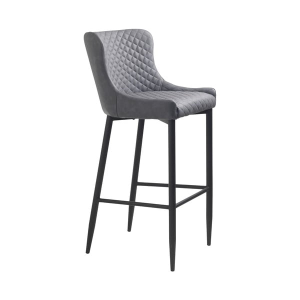 Сив бар стол от имитация на кожа (височина на седалката 77 cm) Ottowa – Unique Furniture