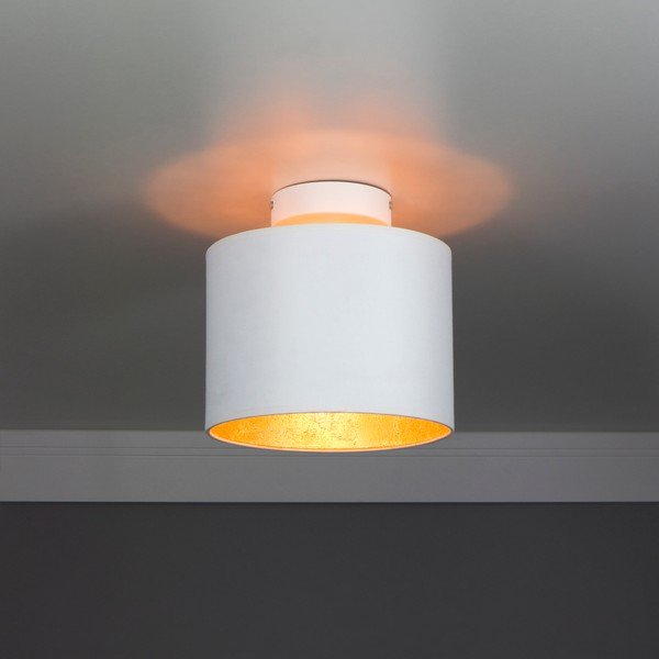 Бяла лампа за таван със златен детайл MIKA XS, ø 20 cm Mika - Sotto Luce-image-1