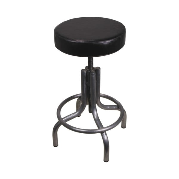 Šedo-černá stolička z kovu s koženým potahem HSM collection Revolving