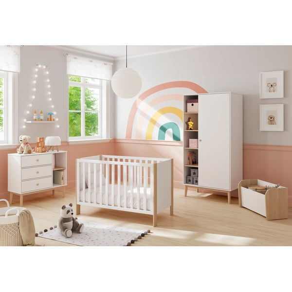 Бяло/естествено детско легло 60x120 cm Esteban - Marckeric-image-1