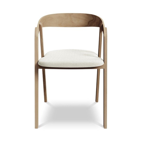 Кремав трапезен стол от масивна дървесина Erika – Makamii-image-1