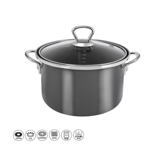 Емайлирано гърне с капак 5 l Metalic – Orion-image-4