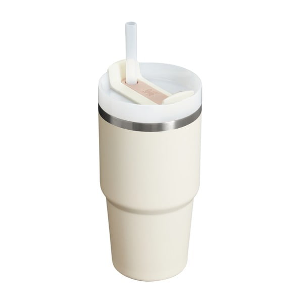 Кремав термос със сламка от неръждаема стомана 600 ml Quencher H2.0 FlowState Tumbler Cream – Stanley-image-1