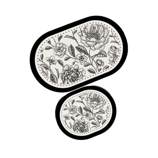 Черно-бял килими за баня в комплект 2 бр. 60x100 cm Rasse – Foutastic