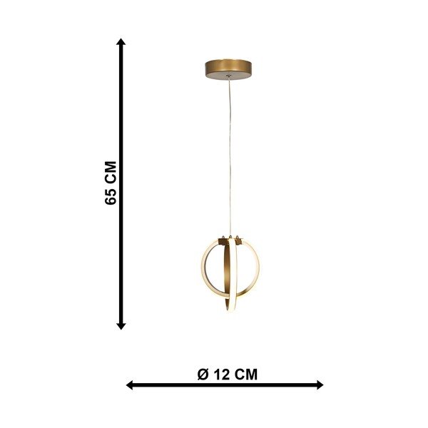 Метално LED висящо осветително тяло в бронзов цвят ø 25 cm Sezen – Squid Lighting-image-3