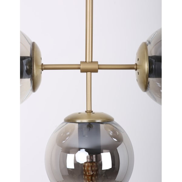 Сиво-златисто осветително тяло за таван със стъклен абажур ø 15 cm Seagull – Squid Lighting-image-2