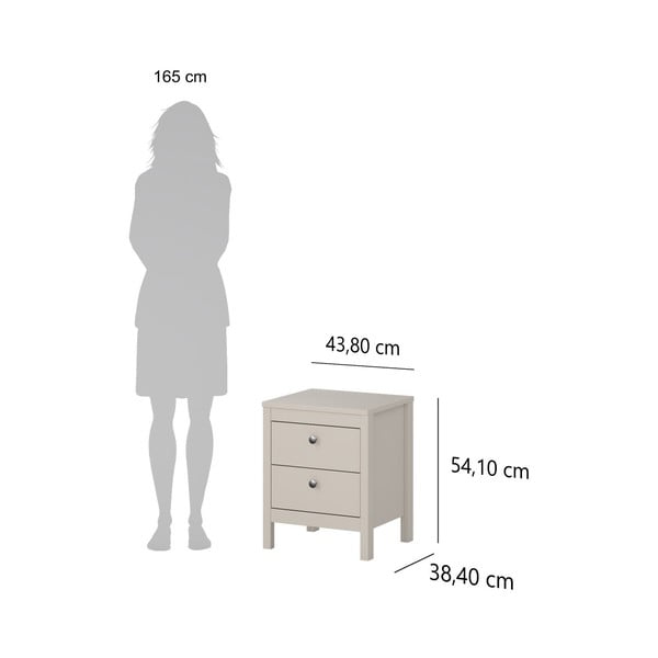 Сиво-бежово нощно шкафче Madrid – Tvilum-image-4