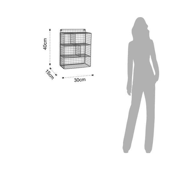 Черен органайзер за стена Grid - Tomasucci-image-2