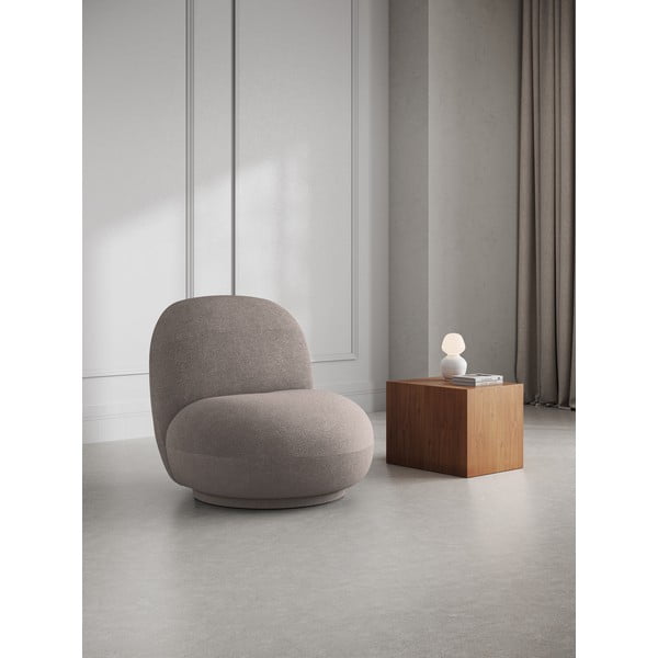 Бежово кресло от плат букле Chuck – Micadoni Home-image-1