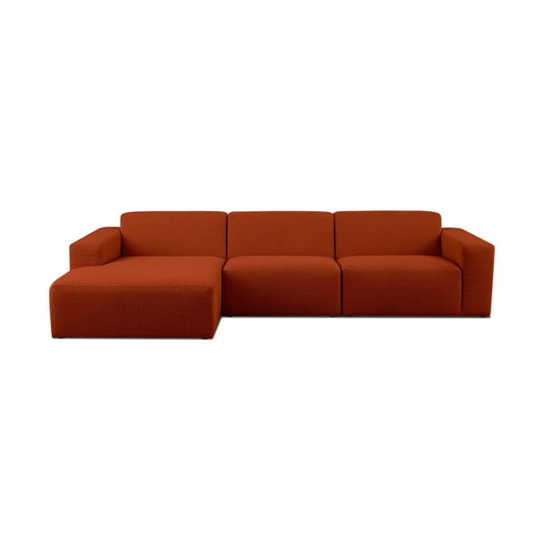 Ъглов диван от букле в тухлен цвят (ляв ъгъл) Roxy – Scandic