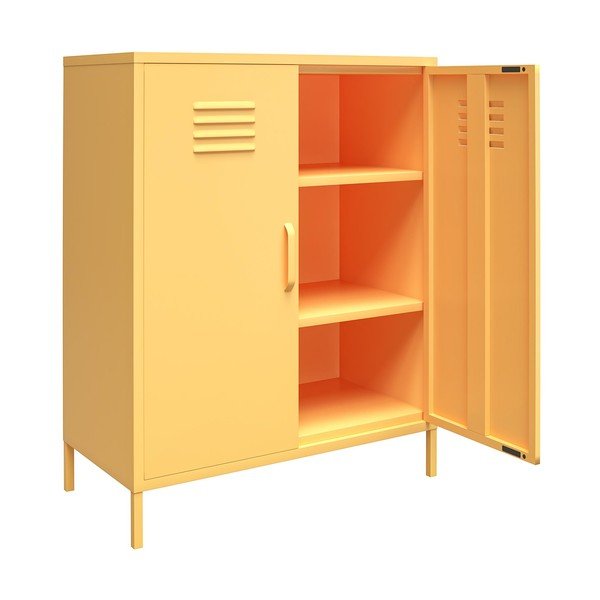 Жълт метален шкаф , 80 x 102 cm Cache - Novogratz-image-1