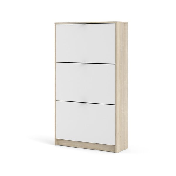 Бяла/естествена накланяща се стойка за обувки от декор от дъб Shoes – Tvilum-image-3