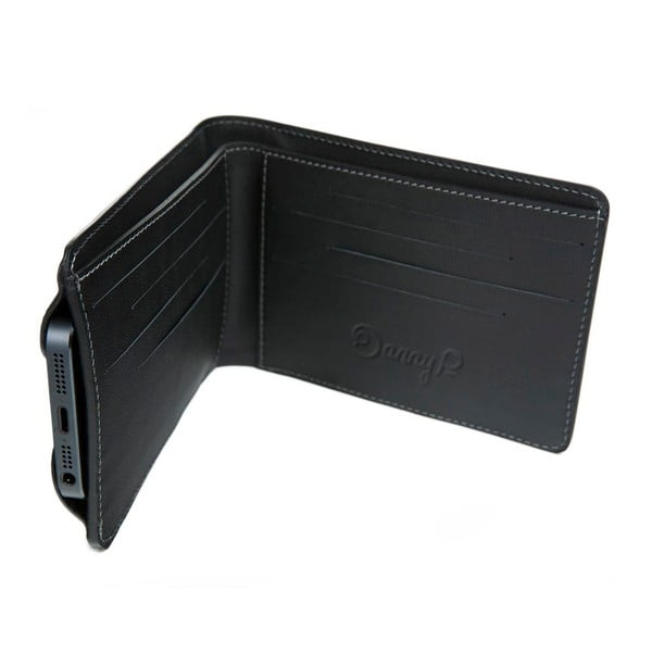 Danny P. kožená peněženka s kapsou na iPhone 5S Black