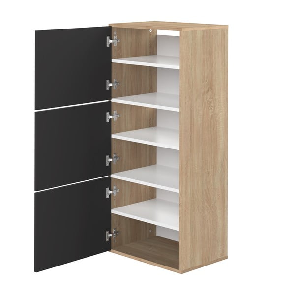 Черна етажерка за обувки в дъбов декор Bamboo - TemaHome-image-3