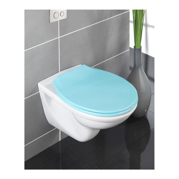 Синя тоалетна седалка с лесно затваряне , 44 x 37 cm Kos - Wenko-image-1