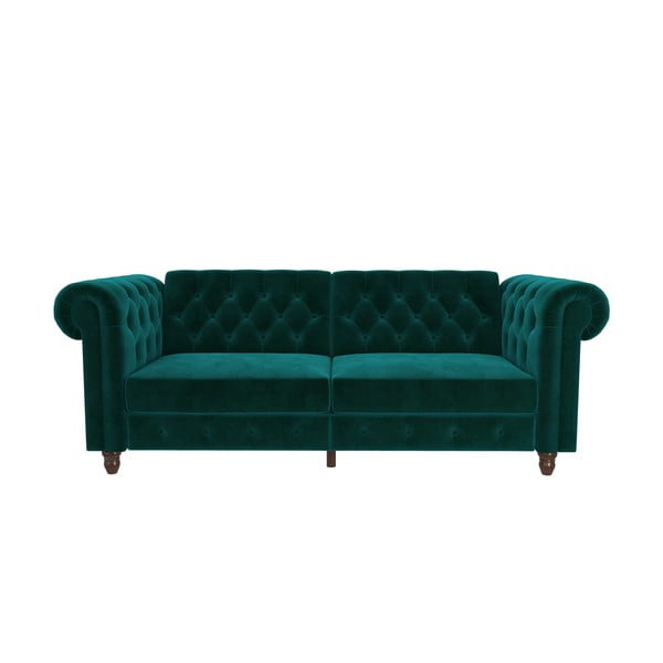 Зелен разтегателен диван с кадифена повърхност Felix - Støraa