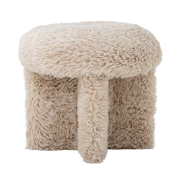 Бежова табуретка от изкуствен косъм Frikka – Bloomingville-image-2