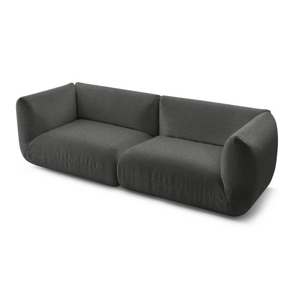 Сив велурен диван 260 cm Lecomte - Bobochic Paris-image-3