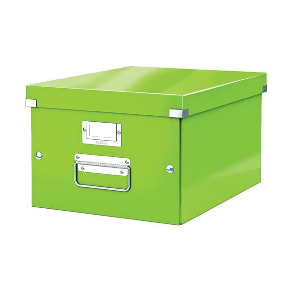 Зелена картонена кутия за съхранение с капак 28x37x20 cm Click&Store – Leitz