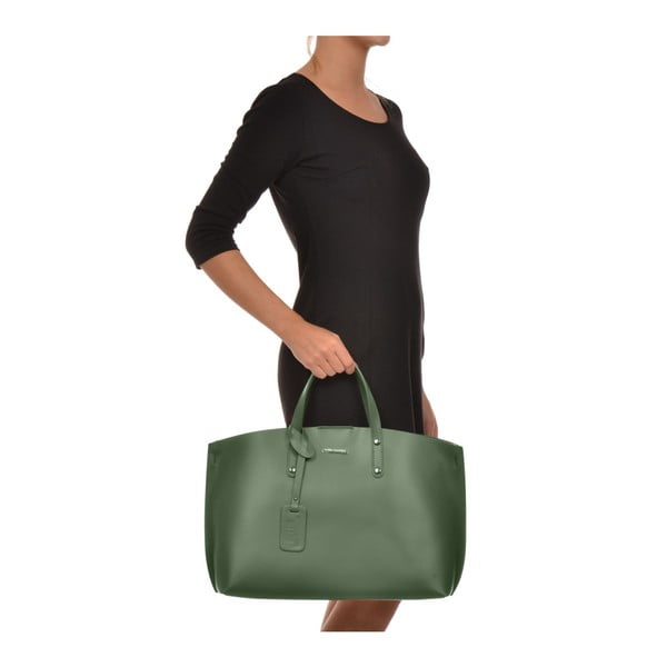 Зелена кожена чанта Veronica - Luisa Vannini-image-4