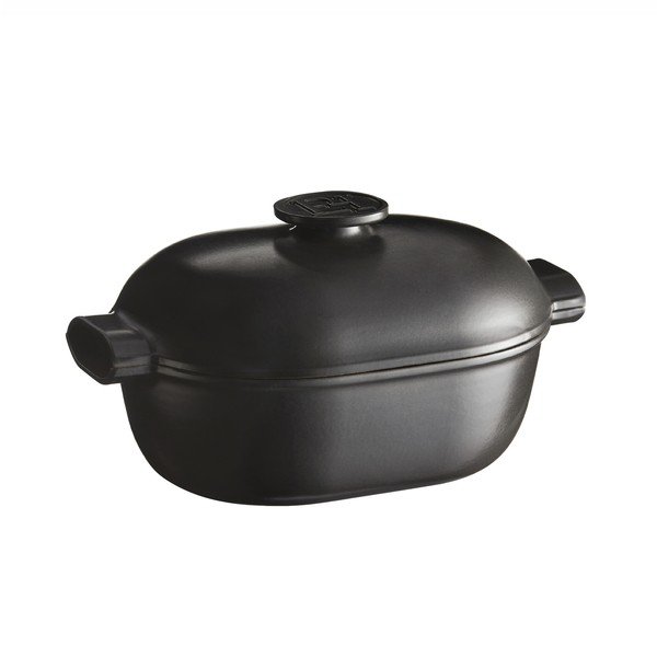 Черна овална тенджера за пипер с капак Delight, 4 л - Emile Henry