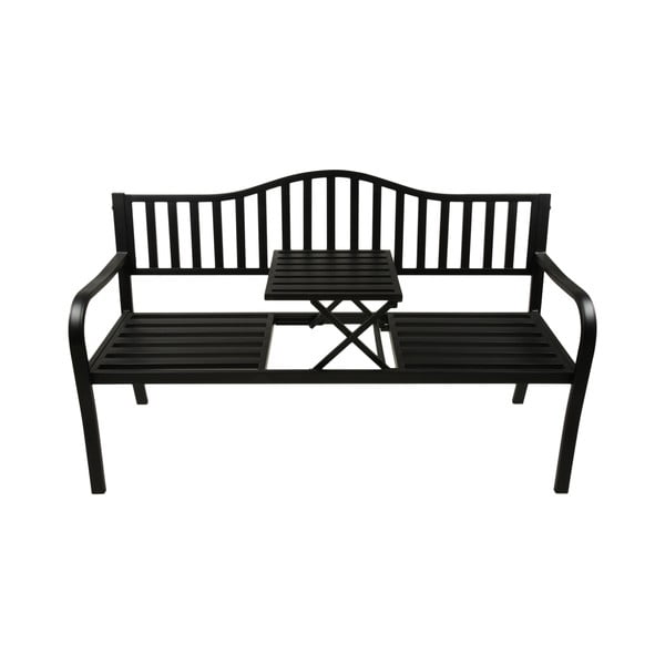 Черна метална градинска пейка Segula - Garden Pleasure-image-1