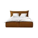 Жълто тапицирано двойно легло с решетка и място за съхранение 180x200 cm Jade - Bobochic Paris