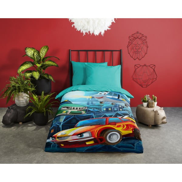 Памучно детско спално бельо за единично легло 140x200 cm - Good Morning-image-1