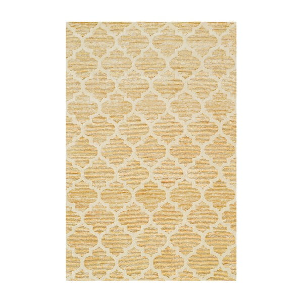 Ručně tuftovaný žlutý koberec Bakero Diamond, 153 x 244 cm