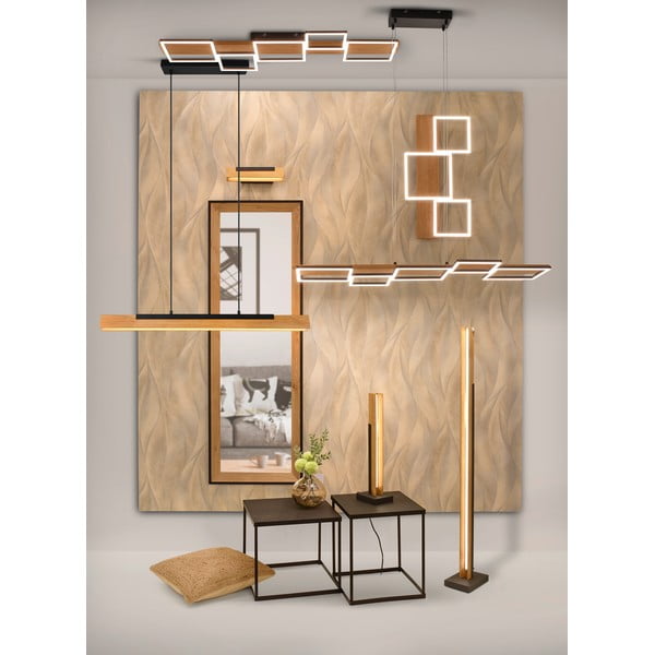 Черно и естествено LED затъмняващо се осветително тяло за таван 44x115 cm Harper – Trio-image-1