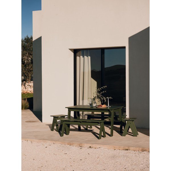 Зелена градинска пейка от масивно дърво Navo – noo.ma-image-2