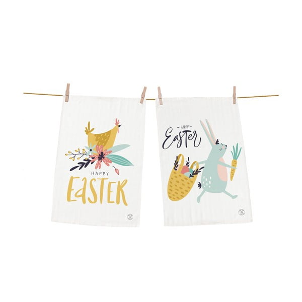 Комплект от 2 памучни кърпи за чай , 70 x 50 cm Easter Harvest - Butter Kings