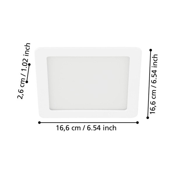 Бяло LED вградено осветление осветително тяло за таван 17x17 cm FUEVA 5 – EGLO-image-2