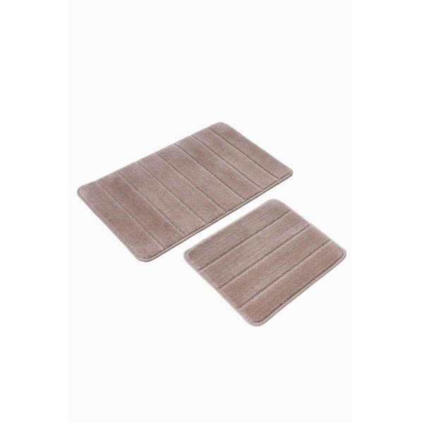 Кафяви килими за баня в комплект 2 бр. 50x80 cm Yeni Cizgli – Foutastic