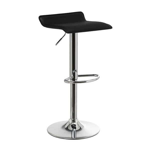 Черни бар столове в комплект от 2 бр. с регулируема височина  от имитация на кожа (височина на седалката 63 cm) – Casa Selección