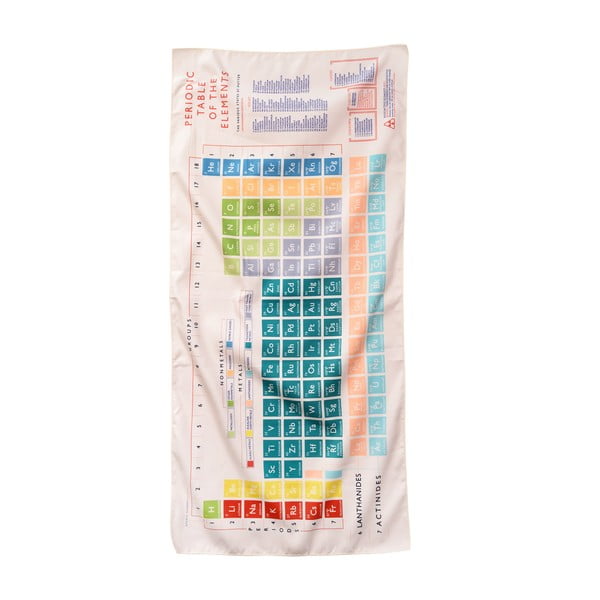 Бежова кърпа от микрофибър , 70 x 150 cm Periodic Table - Rex London