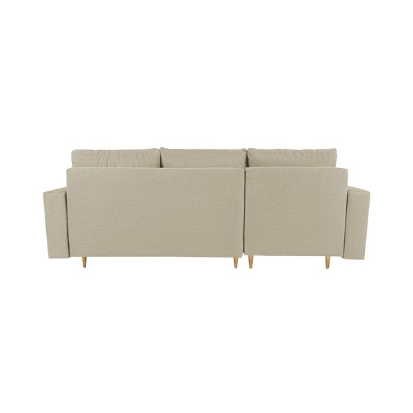 Béžová rohová rozkládací pohovka s lenoškou na levé straně Mazzini Sofas Iris-image-3