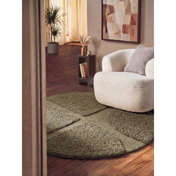 Ръчно изработен кръгъл килим в цвят каки ø 160 cm Lambeth Jasper – Ted Baker-image-1