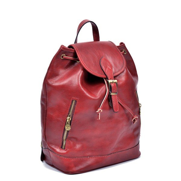 Червена кожена раница Cindy - Sofia Cardoni-image-2