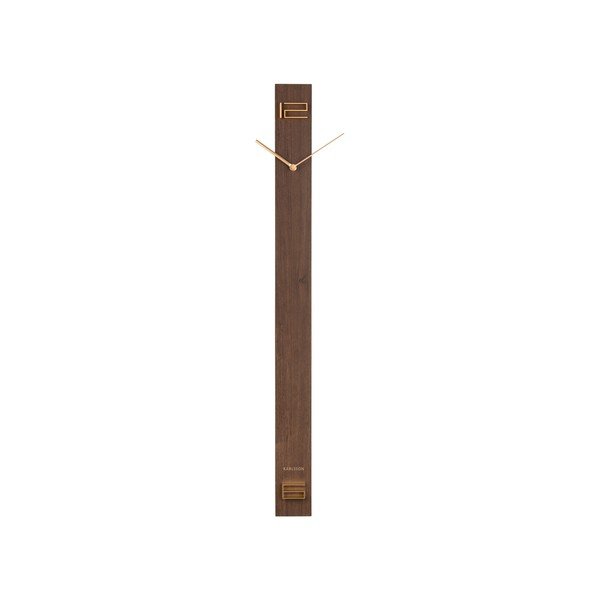 Кафяв дървен стенен часовник Дълъг, 7,7 x 90 cm Discreet - Karlsson-image-1