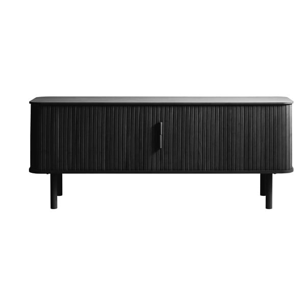 Черна телевизионна масичка от дъб 160x56 cm Cavo - Unique Furniture