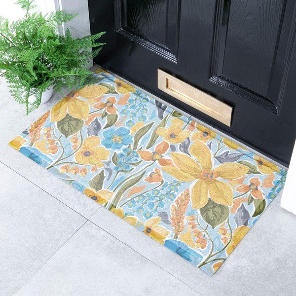 Изтривалка от PVC 40x70 cm Flowers – Artsy Doormats-image-1