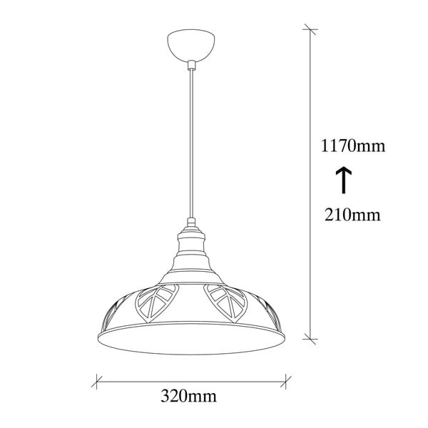 Висящо осветително тяло в бронзов цвят с метален абажур ø 31 cm Chandelier – Opviq lights-image-4