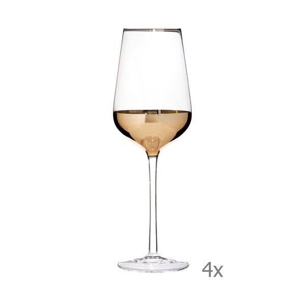 Комплект от 4 чаши за вино със златни детайли Horizon - Premier Housewares