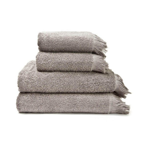 Сиво-кафяви памучни кърпи и хавлии за баня в комплект от 4 броя - Bonami Selection