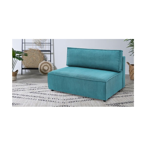 Модул за диван от син велур, централна част Nihad modular - Bobochic Paris-image-1